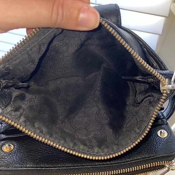 Michael Kors Fulton crossbody bag small black pebbled leather gold logo - Picture 11 of 12